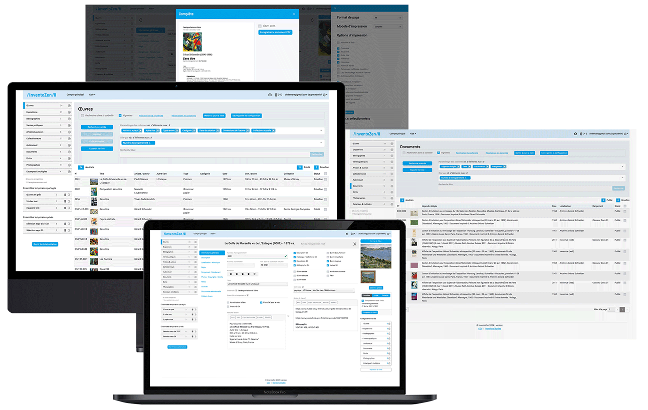 inventozen - software - management of catalogs raisonnes