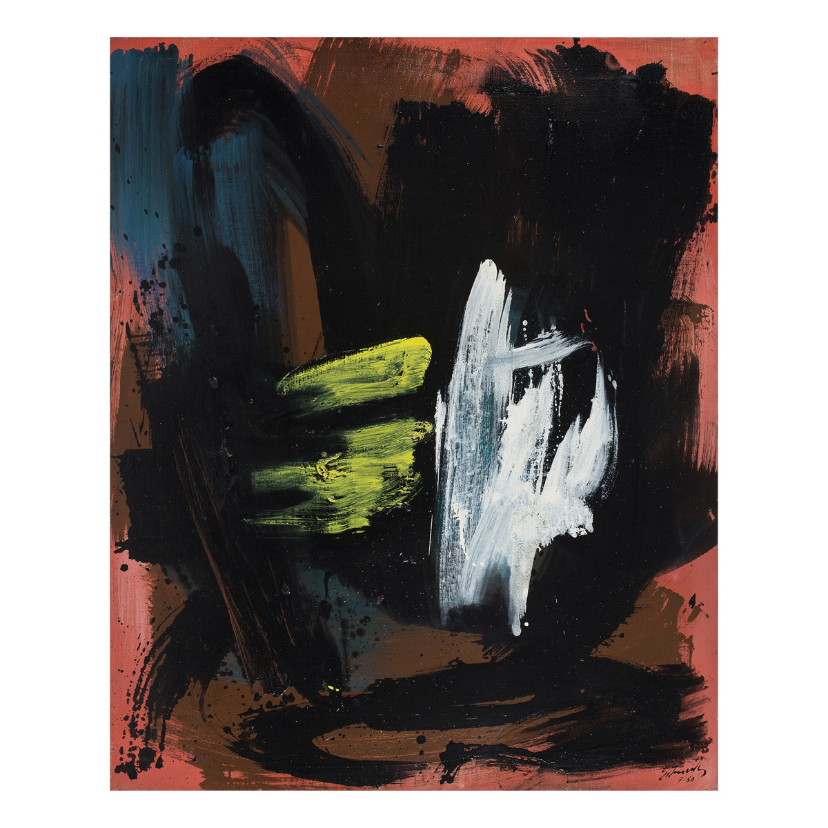 gerard schneider - peinture opus 6 e 1960 galerie diane de polignac inventozen